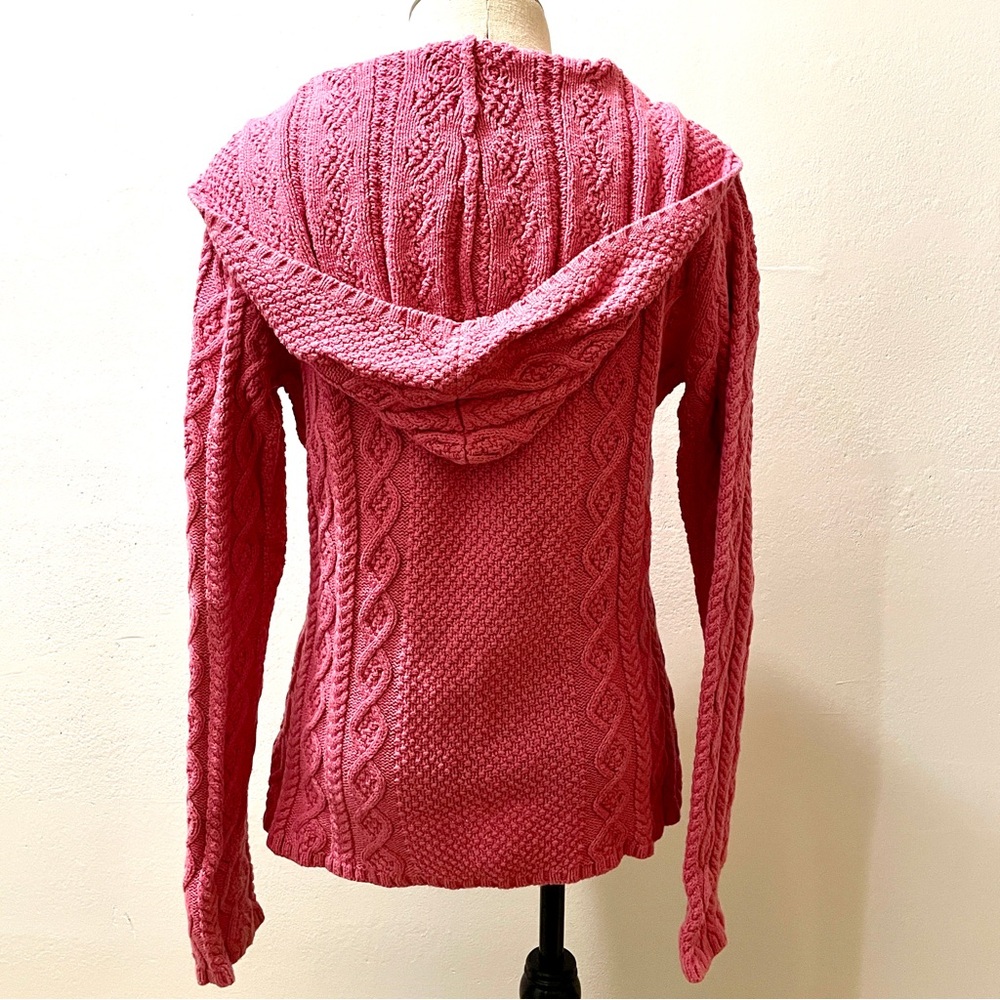 Vintage Polo Ralph Lauren Pink Cable Knit Hooded Sweater - Size Small - EUC 🌟 - Picture 6 of 15